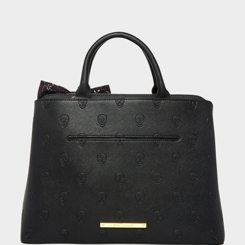 NWT Betsey Johnson Skullicious Satchel in Black - Online Exclusive Style - Picture 4 of 8